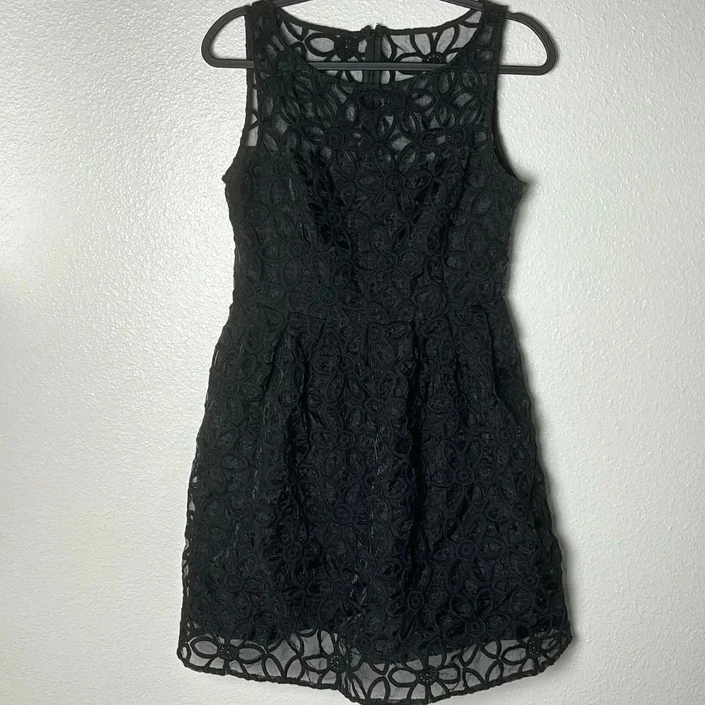 ☀️BB Dakota Black Floral Sheer Dress